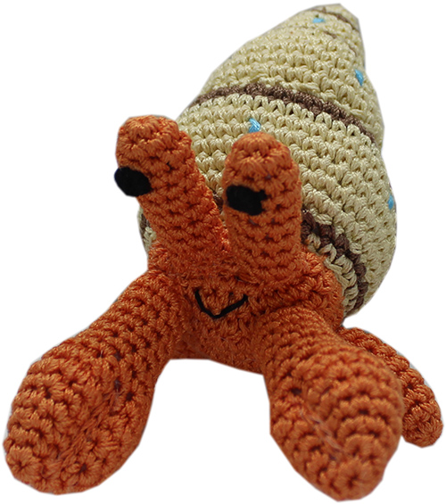 Knit Knacks Shelly the Hermit Crab Organic Cotton Small Dog Toy